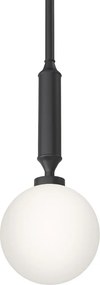 Pendul suspendat din metal negru 43cm si glob sticla Ero I