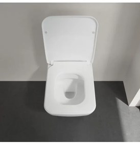 Set vas WC rimless suspendat, Villeroy&amp;Boch Venticello, DirectFlush, cu capac inchidere lenta, 37.5x56cm, Alb Alpin, 4611RS01