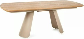 Masă extensibilă CANON, stejar/cașmir, furnir/metal/MDF, 200–240x100x7
