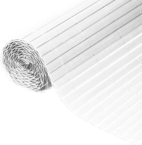 Nature Paravan de grădină cu două fețe, alb, 1 x 3 m, PVC