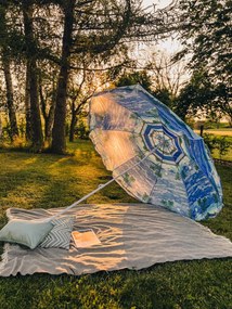 Umbrela de soare alb-albastru, SOLSTICE 180 cm