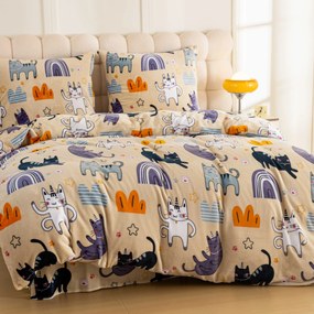 Lenjerie din microplush PURRSLEEP bej Dimensiunile lenjeriei: 70 x 90 cm | 140 x 200 cm