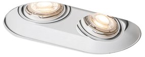 Spot încastrat rotund alb GU10 50mm cu 2 lumini - Hubs