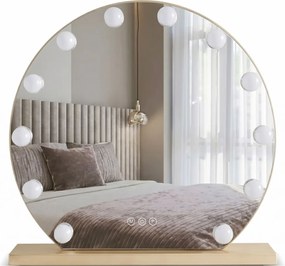 Oglindă LED HOLLYWOOD L. Gold 50 cm