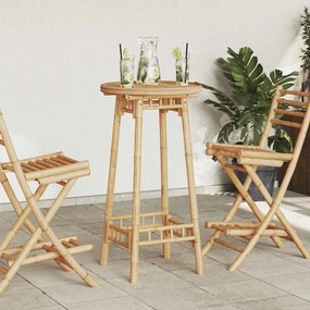 vidaXL Masă de bar pentru exterior rotundă Ø55x100 cm din bambus