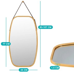 Oglindă cu ramă din bambus