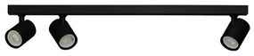 Plafoniera liniara neagra cu 3 spoturi EXO 3, 70cm