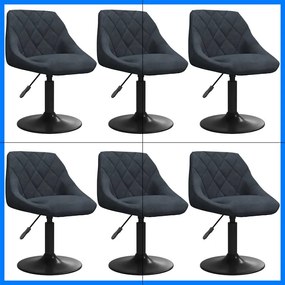 vidaXL Scaune de sufragerie pivotante, 6 buc, gri închis, catifea