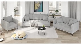 Canapea gri deschis cu tapițerie din chenille 140 cm Freya – Ropez