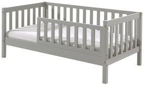 Pat Toddler gri pentru copii mici, 70 x 140 cm, cu laturi înalte pentru siguranță – Vipack