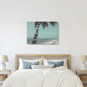 Tablou pe sticlă - Palma în Caraibe (70x50 cm)