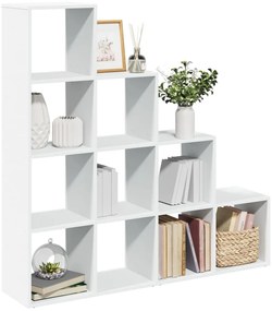 vidaXL Bibliotecă/separator 4 niveluri, alb, 131,5x29x131,5 cm lemn