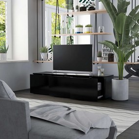 Comoda TV, negru, 120 x 34 x 30 cm, PAL Negru, 1