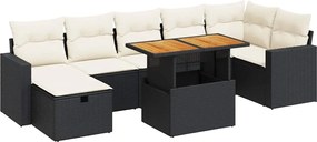 vidaXL Set mobilier de grădină cu perne, 5 piese,poliratan/lemn acacia