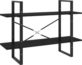 vidaXL Bibliotecă cu 2 rafturi, 100x30x70 cm, negru, lemn masiv de pin