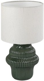 Lampa de masa ceramica verde abajur alb Glimo