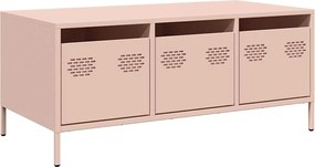 vidaXL Măsuță de cafea, Roz, 101,5x50x43,5 cm, oțel laminat la rece