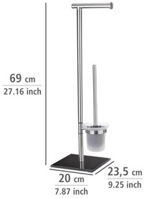 WENKO 20391100 - Perie WC LIMA 23,5 x 69 cm inox/satinat/negru