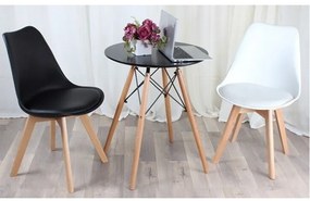 OFERTA Scaun negru BALI MARK cu picioare din fag II. calitate