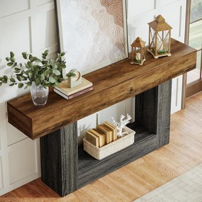 MAM4 - Masa Consola, 160 cm, masuta hol, living, dining, dormitor - Maro - Negru / Maro