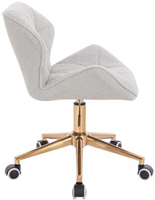 HR111K Scaun Gri Boucle cu Bază Aurie