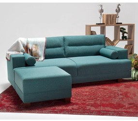 Canapea Fixa cu 3 Locuri si Taburet Oslo, 210 x 85 x 78 cm