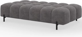 Taburet Tapitat cu Picioare Ferivo, gri velvet – Aura 04