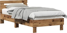 vidaXL Cadru de pat Lemn vechi 203 x 95 x 70 cm Lemn compozit