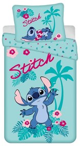 Lenjerie de pat pentru copii albastră din bumbac pentru pat de o persoană 140x200 cm Lilo a Stitch "Hawaii" – Jerry Fabrics
