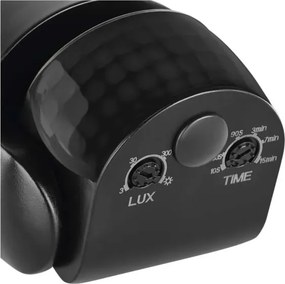 Senzor exterior PIR pentru mișcare și amurg 1200W/230V IP65 negru