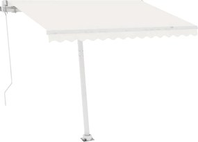 vidaXL Copertină automată cu senzor vânt & LED, crem, 300x250 cm