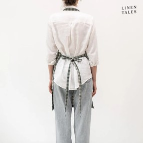 Șorț din in Forest Green Gingham – Linen Tales