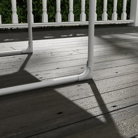 Outsunny Fotoliu de grădină fauteuil de exterior cu pernă cadru din oțel pentru balcon, terasă, grădină bej | Aosom Romania