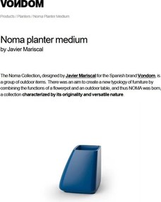 Ghiveci plante / Vaza flori exterior / interior design modern premium MOMA PLANTER MEDIUM 45004R Vondom