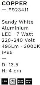 Aplica LED ambientala iluminat exterior IP65 COPPER D-13,5cm