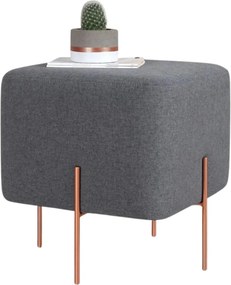 Taburet COPPER 59, stofa clasica gri inchis, 40x40x42 cm