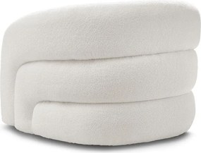 Fotoliu alb pivotant cu tapițerie din țesătură bouclé Elina – Bobochic Paris