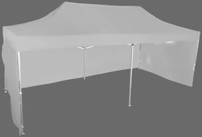 Pavilion de grădină  3x6m – din aluminiu, 3 pereţi laterali, Gri / antracit