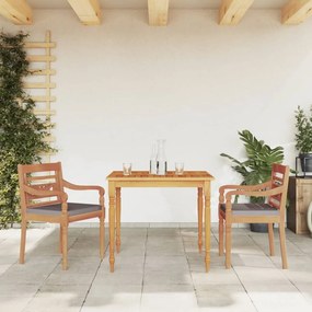 3155980 vidaXL Set mobilier grădină cu perne gri închis 3 piese lemn masiv tec