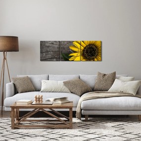 Tablou - Floare de floarea soarelui (cu ceas) (90x30 cm)