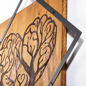 Accesoriu decorativ de perete din lemn Tree heart