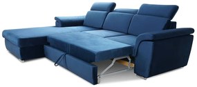 Canapea de colț cu funcție de dormit Milanos Mini Left - Albastru marin Monolith 77