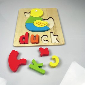 Puzzle din lemn pentru copii "Rață"