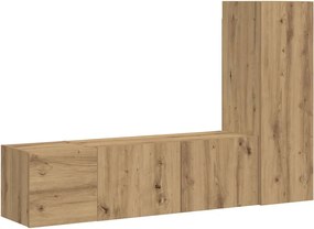 vidaXL Dulapuri TV montate pe perete 3 buc. stejar artizanal lemn