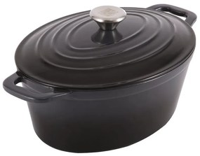 RESIGILAT - Oală din fontă emailată cu capac, 7.7L – Carl Schmidt Sohn 075262, gri, tip roaster, 36x27.8 cm, cuptor + inducție