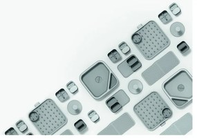 Scurgător de vase gri deschis pentru tacâmuri din plastic 12x11 cm Duo – Joseph Joseph