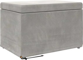 vidaXL Taburet Gri deschis 61 x 41 x 40 cm Catifea și lemn stratificat