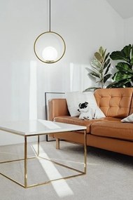 Lustra design miminalist, Metal auriu, Glob Sticla, AURELIA 25