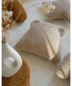 Pernă decorativă pentru copii maro deschis cu tapițerie din țesătură bouclé Bear – Wigiwama