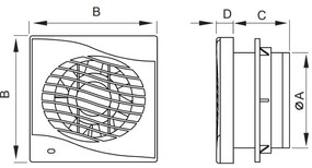 Mexen DXS 150 ventilator baie, întrerupător cu sfoară, alb - W9603-150K-00